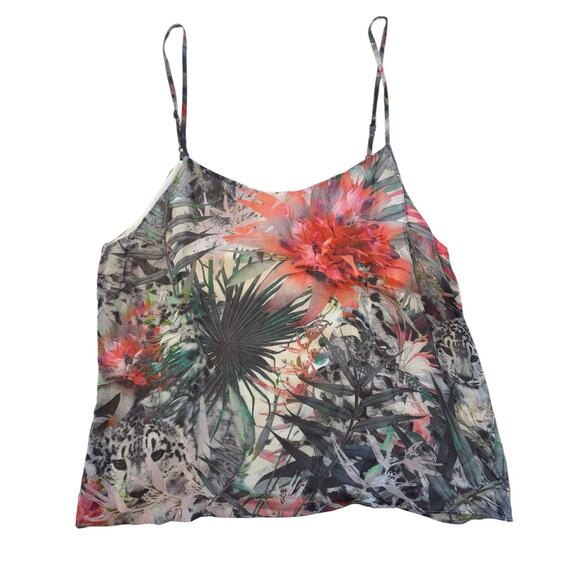 ALICE & OLIVIA 100% SILK IN THE JUNGLE TANK TOP SIZE LARGE - Picture 1 of 7